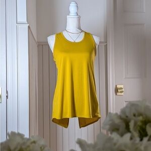 Athleta Yellow Racerback Split Back Tank Top Size Small